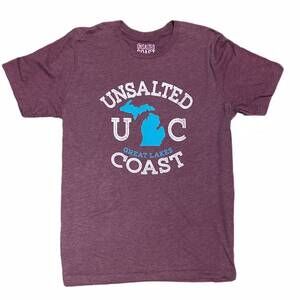 NEW UNSALTED COAST men's great lakes tee in burgundy